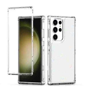 For Samsung Galaxy S23 Ultra 5G Transparent Acrylic Laser Paper Phone Case(Love Heart)