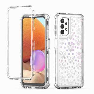 For Samsung Galaxy A32 5G Transparent Acrylic Laser Paper Phone Case(Love Heart)