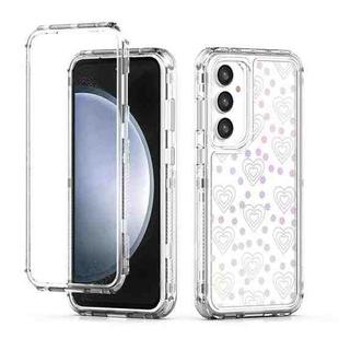 For Samsung Galaxy S24 FE 5G Transparent Acrylic Laser Paper Phone Case(Love Heart)