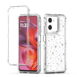 For Motorola Moto G05 / G15 / E15 Transparent Acrylic Laser Paper Phone Case(Stars)