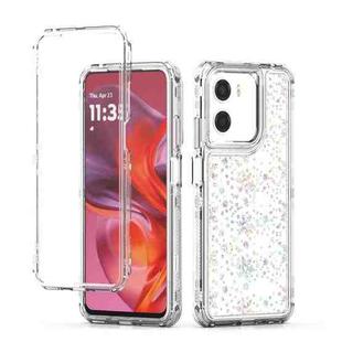 For Motorola Moto G05 / G15 / E15 Transparent Acrylic Laser Paper Phone Case(Snowflake)
