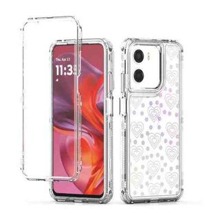 For Motorola Moto G05 / G15 / E15 Transparent Acrylic Laser Paper Phone Case(Love Heart)