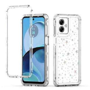 For Motorola Moto G14 Transparent Acrylic Laser Paper Phone Case(Stars)