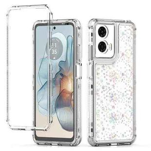 For Motorola Moto G24 Power 4G Transparent Acrylic Laser Paper Phone Case(Snowflake)