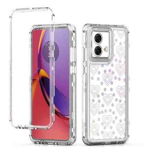 For Motorola Moto G84 5G Transparent Acrylic Laser Paper Phone Case(Love Heart)