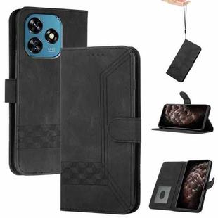 For Oukitel C51 Cubic Skin Feel Flip Leather Phone Case(Black)
