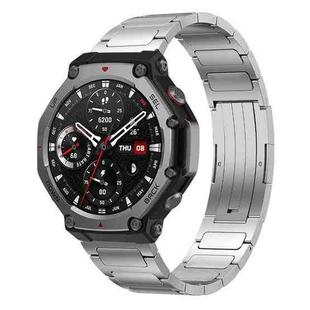 For Amazfit T-Rex 3 xDfind I-Shaped Buckle Stainless Steel Watch Band(Silver)