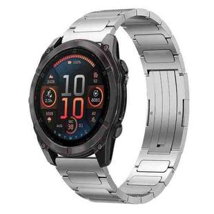 For Garmin Fenix 8/7X/6X/5X 26mm xDfind I-Shaped Buckle Stainless Steel Watch Band(Silver)