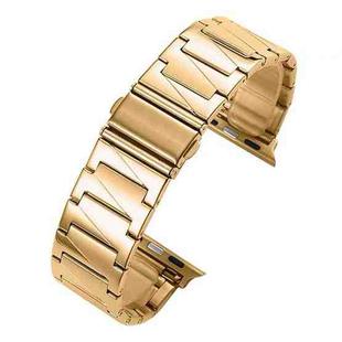 For Apple Watch 42 / 44 / 45 / 46 / 49mm xDfind Stepped Stainless Steel Watch Band(Gold)