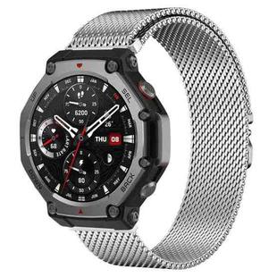 For Amazfit T-Rex 3 xDfind Milanese Parachute Buckle Stainless Steel Watch Band(Silver)