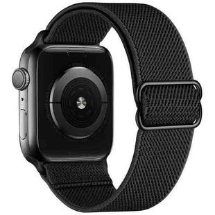 For Apple Watch 42 / 44 / 45 / 46 / 49mm xDfind Adjustable Slide Buckle Elastic Nylon Watch Band(Black)