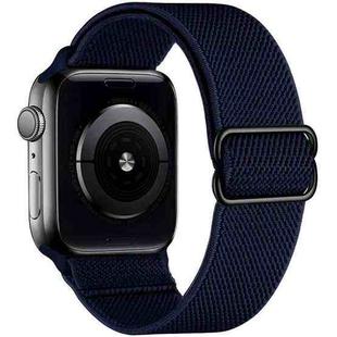 For Apple Watch 42 / 44 / 45 / 46 / 49mm xDfind Adjustable Slide Buckle Elastic Nylon Watch Band(Dark Blue)