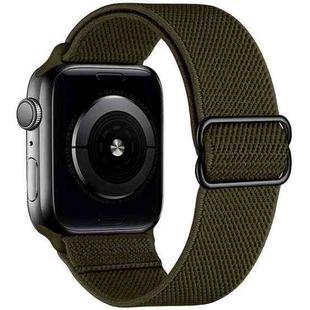 For Apple Watch 42 / 44 / 45 / 46 / 49mm xDfind Adjustable Slide Buckle Elastic Nylon Watch Band(Dark Olive Green)