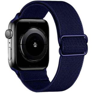 For Apple Watch 42 / 44 / 45 / 46 / 49mm xDfind Adjustable Slide Buckle Elastic Nylon Watch Band(Navy Blue)