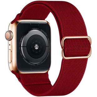 For Apple Watch 42 / 44 / 45 / 46 / 49mm xDfind Adjustable Slide Buckle Elastic Nylon Watch Band(Red)
