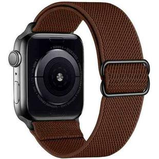 For Apple Watch 42 / 44 / 45 / 46 / 49mm xDfind Adjustable Slide Buckle Elastic Nylon Watch Band(Brown)