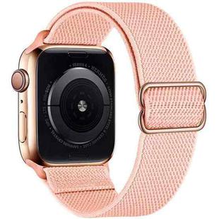 For Apple Watch 42 / 44 / 45 / 46 / 49mm xDfind Adjustable Slide Buckle Elastic Nylon Watch Band(Pink Sand)