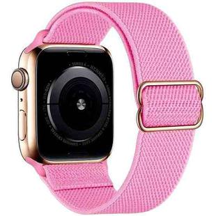 For Apple Watch 42 / 44 / 45 / 46 / 49mm xDfind Adjustable Slide Buckle Elastic Nylon Watch Band(Bright Pink)