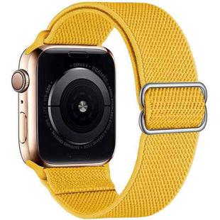 For Apple Watch 42 / 44 / 45 / 46 / 49mm xDfind Adjustable Slide Buckle Elastic Nylon Watch Band(Yellow)