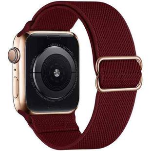 For Apple Watch 38 / 40 / 41 / S10 42mm xDfind Adjustable Slide Buckle Elastic Nylon Watch Band(Wine Red)