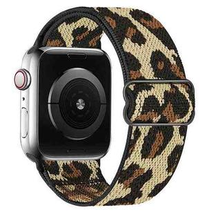 For Apple Watch 38 / 40 / 41 / S10 42mm xDfind Adjustable Slide Buckle Elastic Nylon Watch Band(Yellow Leopard)