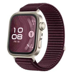 For Huawei Watch Fit4 / Fit4 Pro / Fit3 xDfind Woven Nylon Hook And Loop Fastener Watch Band(Plum)