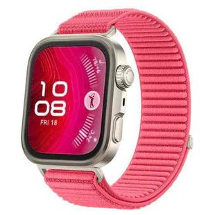 For Huawei Watch Fit4 / Fit4 Pro / Fit3 xDfind Woven Nylon Hook And Loop Fastener Watch Band(Red)