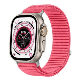 For Apple Watch 42 / 44 / 45 / 46 / 49mm xDfind Woven Nylon Hook And Loop Fastener Watch Band(Red)