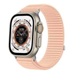 For Apple Watch 38 / 40 / 41 / S10 42mm xDfind Woven Nylon Hook And Loop Fastener Watch Band(Milkshake Pink)