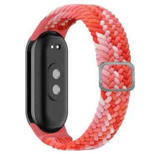 For Xiaomi Smart Band 10 / 9 / 8 xDfind Adjustable Elastic Nylon Braided Watch Band(Colorful Red)