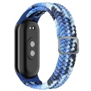 For Xiaomi Smart Band 10 / 9 / 8 xDfind Adjustable Elastic Nylon Braided Watch Band(Colorful Blue)