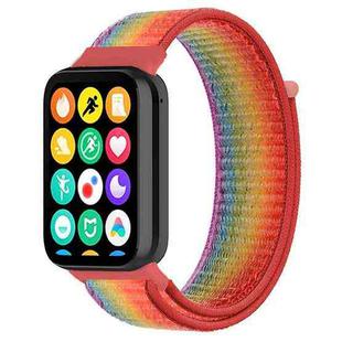 For Xiaomi Smart Band 9 Pro/8 Pro/Redmi Watch 5/4 xDfind Nylon Hook and Loop Fastener Watch Band(Rainbow)