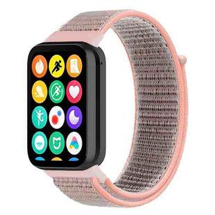 For Xiaomi Smart Band 9 Pro/8 Pro/Redmi Watch 5/4 xDfind Nylon Hook and Loop Fastener Watch Band(Pink Sand)
