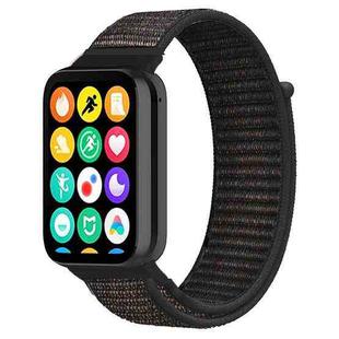 For Xiaomi Smart Band 9 Pro/8 Pro/Redmi Watch 5/4 xDfind Nylon Hook and Loop Fastener Watch Band(Black Sand)