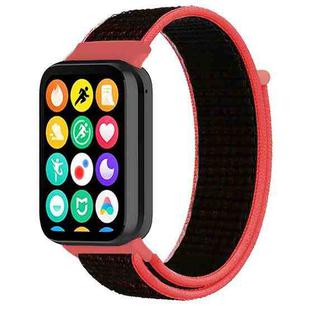 For Xiaomi Smart Band 9 Pro/8 Pro/Redmi Watch 5/4 xDfind Nylon Hook and Loop Fastener Watch Band(Red Black)