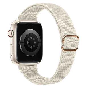 For Apple Watch 42 / 44 / 45 / 46 / 49mm xDfind Ladder Buckle Small Waist Elastic Nylon Watch Band(Starlight)