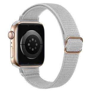 For Apple Watch 38 / 40 / 41 / S10 42mm xDfind Ladder Buckle Small Waist Elastic Nylon Watch Band(Light Grey)