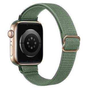For Apple Watch 38 / 40 / 41 / S10 42mm xDfind Ladder Buckle Small Waist Elastic Nylon Watch Band(Pine Needle Green)