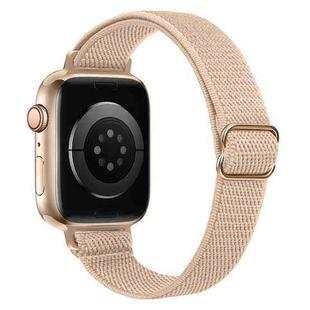 For Apple Watch 38 / 40 / 41 / S10 42mm xDfind Ladder Buckle Small Waist Elastic Nylon Watch Band(Flesh Pink)
