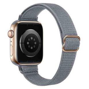 For Apple Watch 38 / 40 / 41 / S10 42mm xDfind Ladder Buckle Small Waist Elastic Nylon Watch Band(Blue Grey)