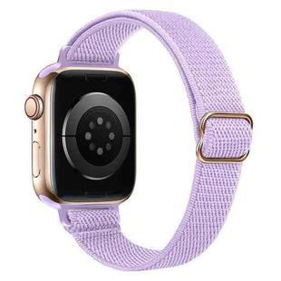 For Apple Watch 38 / 40 / 41 / S10 42mm xDfind Ladder Buckle Small Waist Elastic Nylon Watch Band(Lavender)