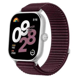 For Xiaomi Smart Band 9 Pro/8 Pro/Redmi Watch 5/4 xDfind Woven Nylon Hook And Loop Fastener Watch Band(Plum)