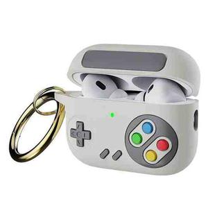For AirPods 4 Retro Game Console Style Earphone Silicone Protective Case(White)