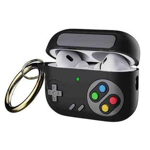 For AirPods 4 Retro Game Console Style Earphone Silicone Protective Case(Black)
