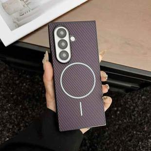 For Samsung Galaxy Z Fold7 Carbon Fiber Texture MagSafe Phone Case(Purple)