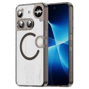 For Nothing Phone 3 PC Hybrid TPU Airbag Shockproof MagSafe Phone Case(Transparent Black)