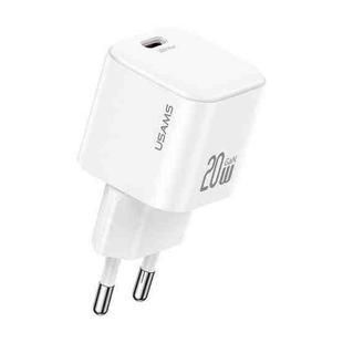 USAMS CC260 20W GaN USB-C / Type-C Port Mini Fast Charger, Plug:EU Plug(White)