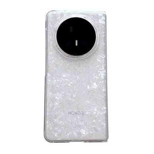 For Honor Magic V5 Pearlescent Shell Texture Phone Case(White)