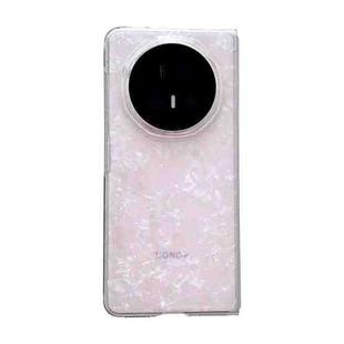 For Honor Magic V5 Pearlescent Shell Texture Phone Case(Pink)