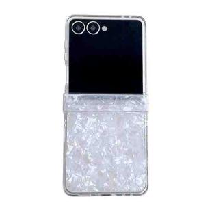 For Samsung Galaxy Z Flip7 5G Three-piece Set Pearlescent Shell Texture Phone Case(White)